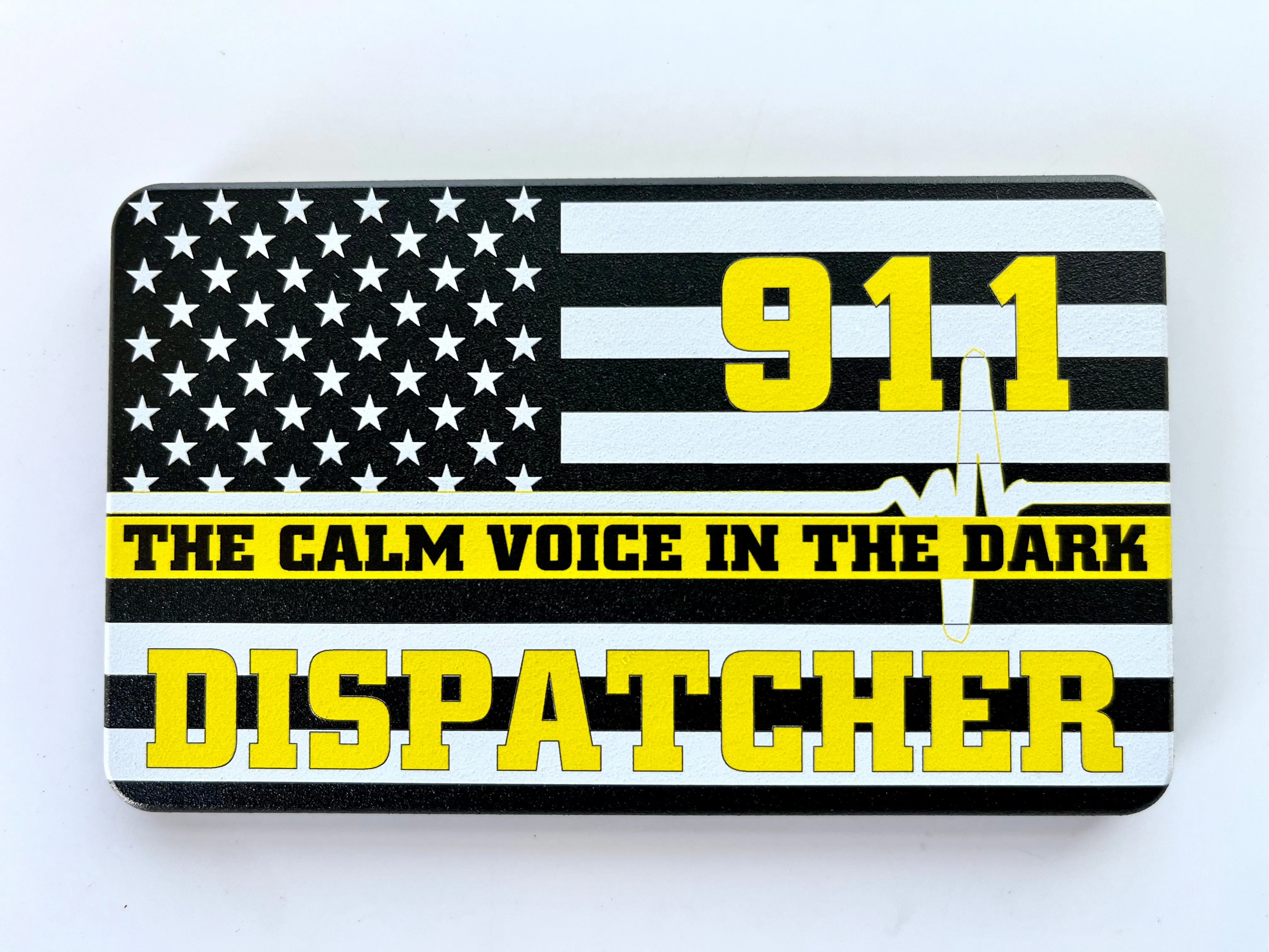 American Flag 911 Dispatcher Yellow Line Hitch Cover