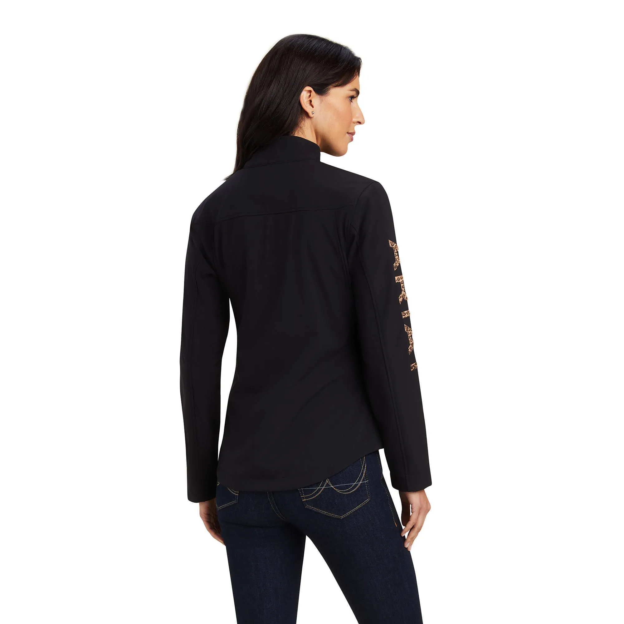 Ariat Team Softshell Jacket, Black & Leopard