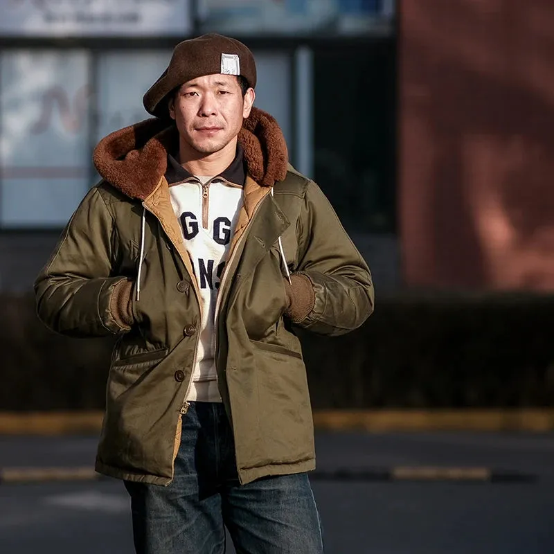 B-9 Down Parka Military Coat with Hooded Collar