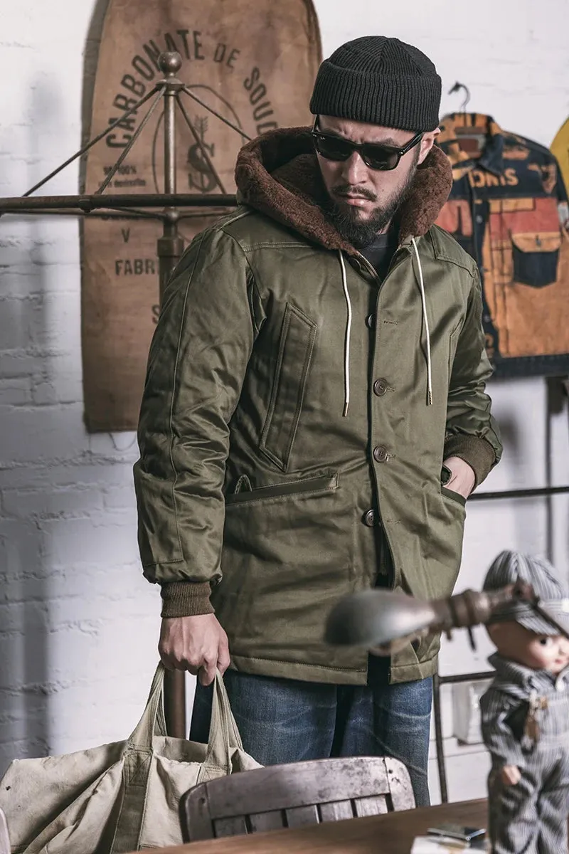 B-9 Down Parka Military Coat with Hooded Collar