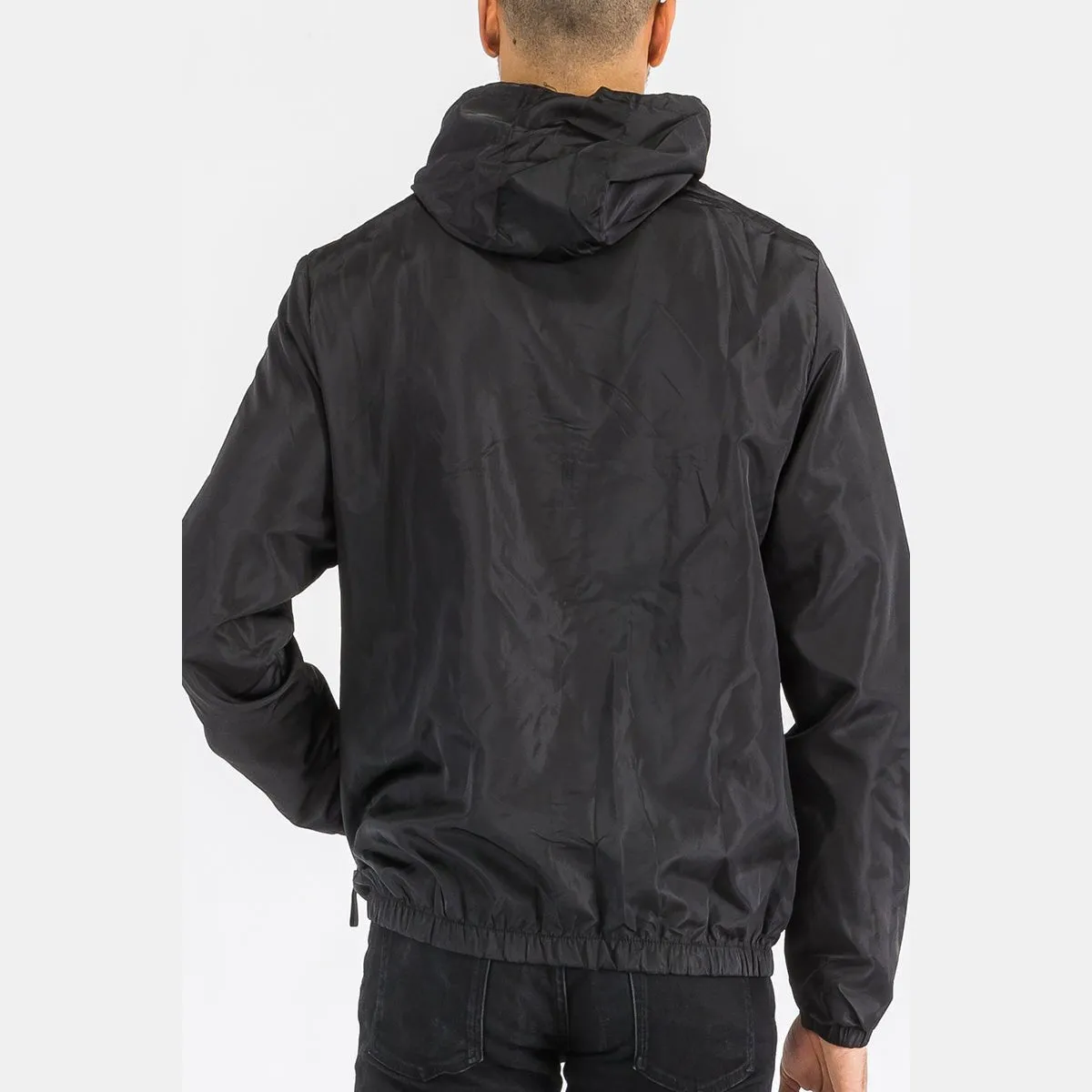 Black Reflective Zip Windbreaker