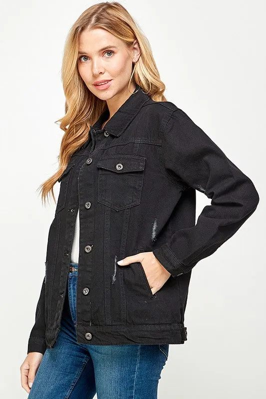 Blue Age Women's Denim  Jacket with Fleece Hoodies