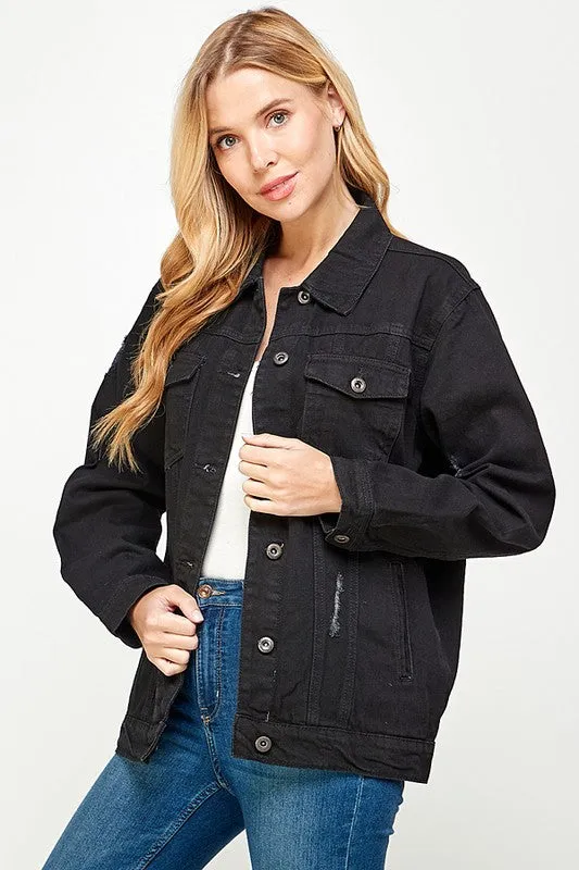 Blue Age Women's Denim  Jacket with Fleece Hoodies