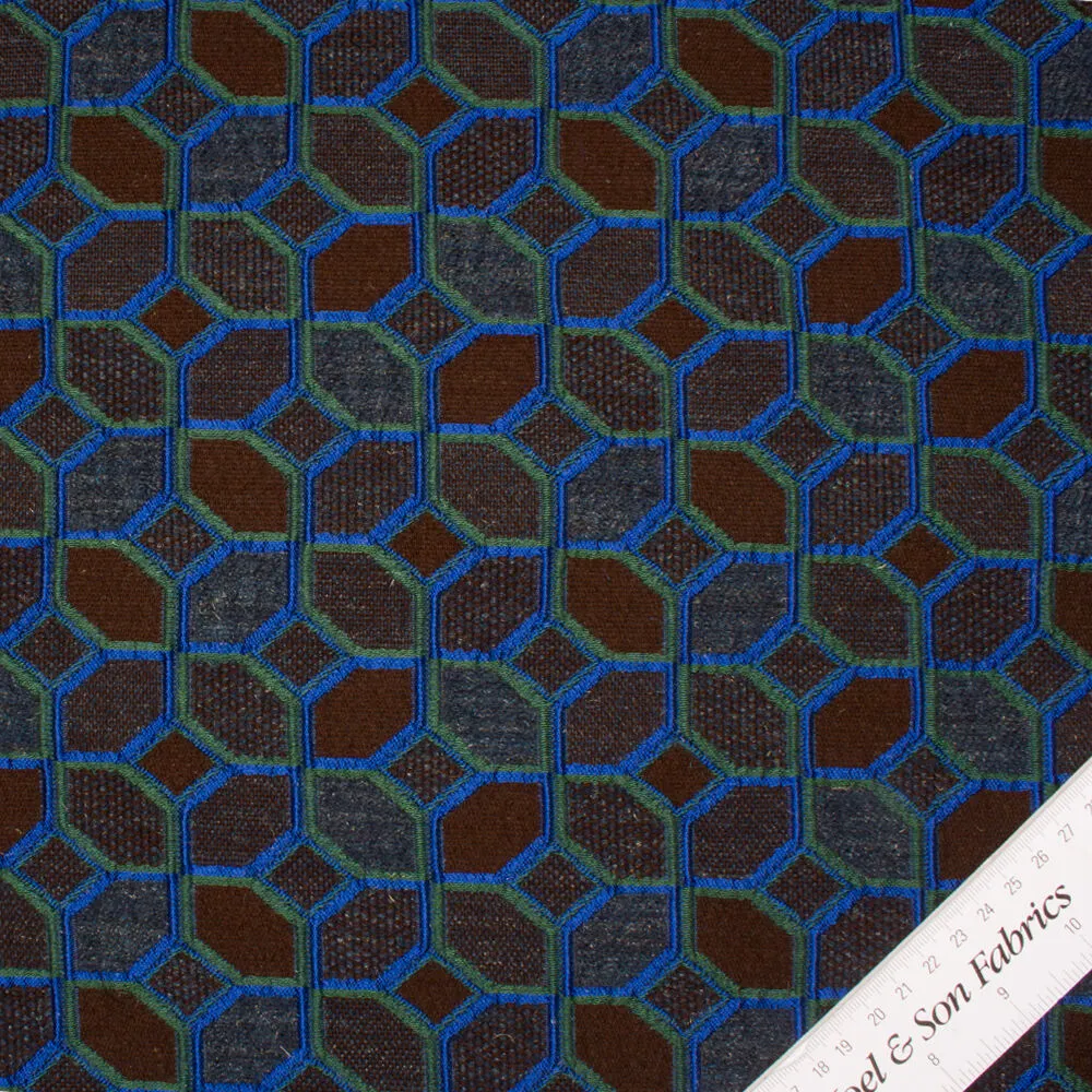 Blue/Brown/Green Jacquard Coating