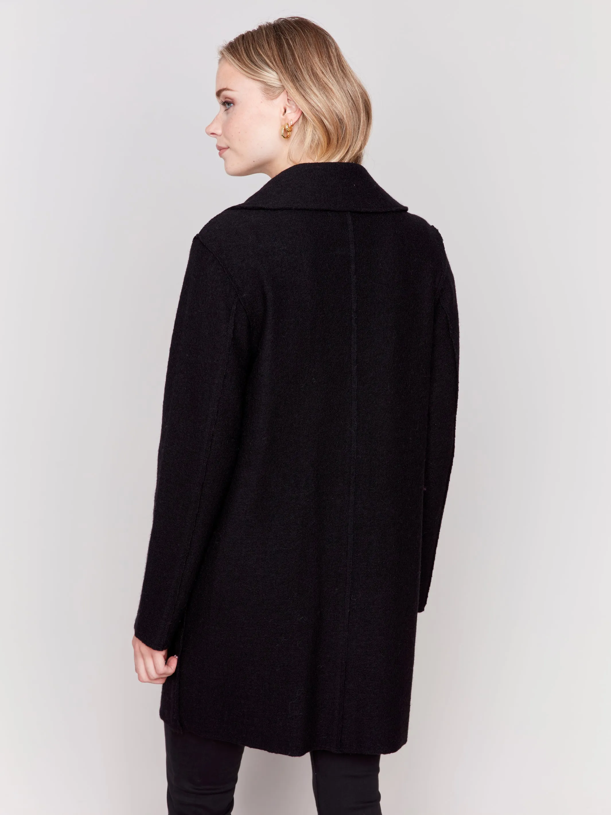 BOILED WOOL KNIT COAT