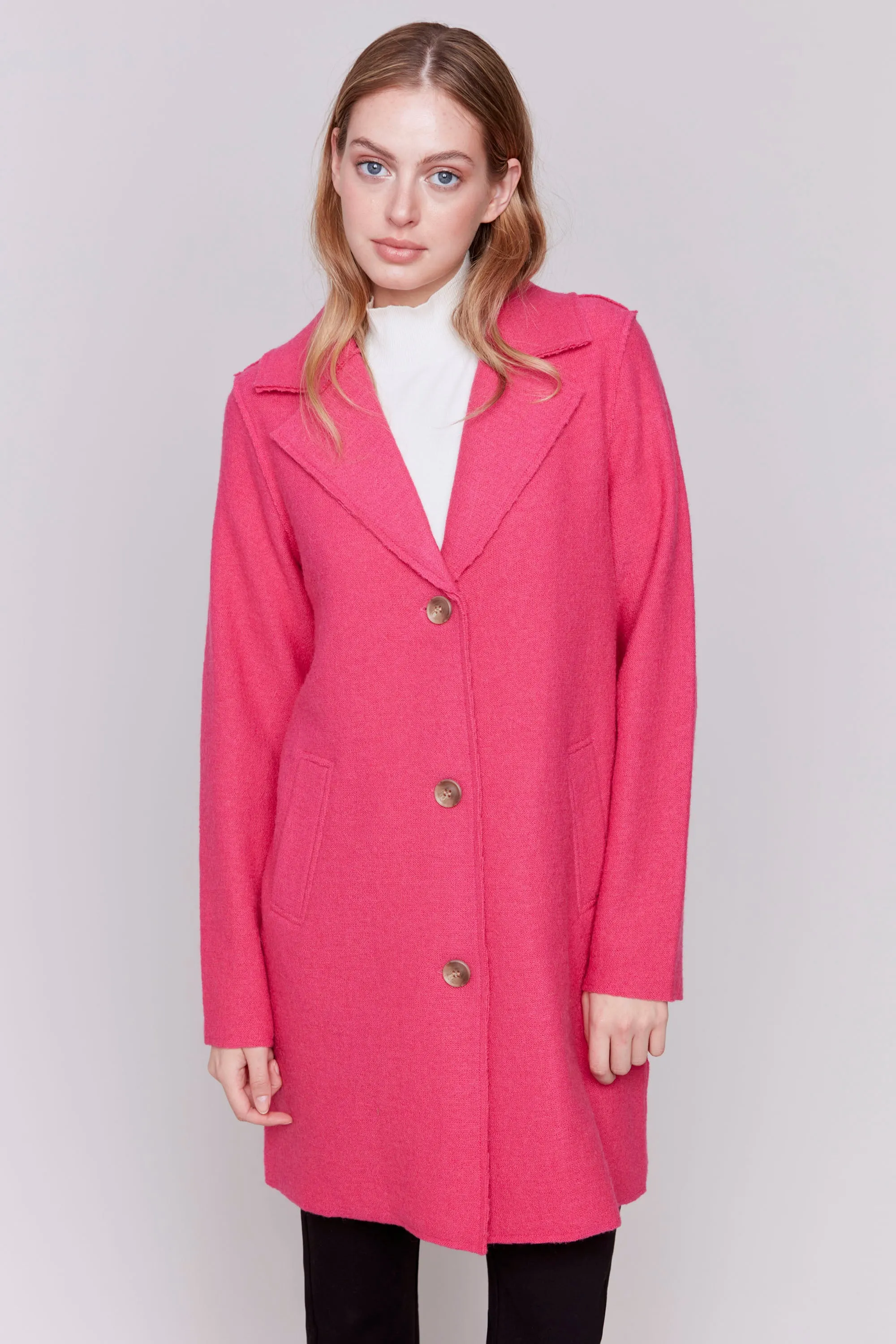 BOILED WOOL KNIT COAT