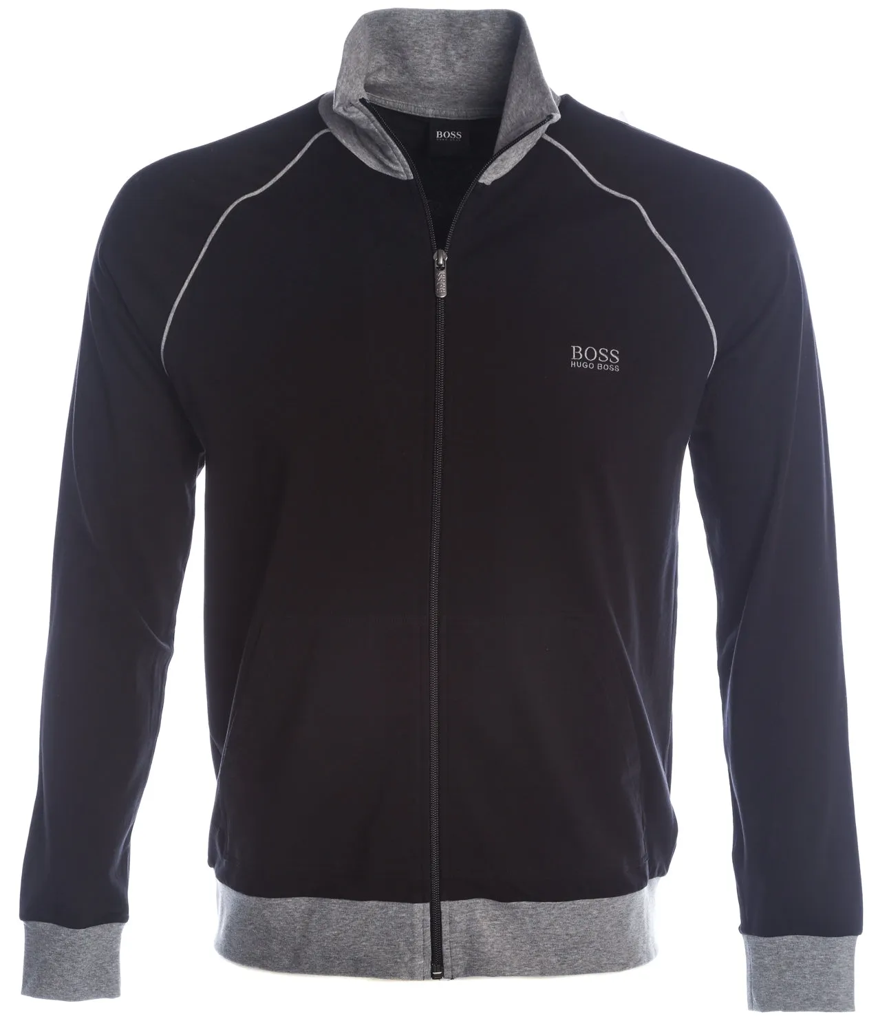 BOSS Mix & Match Jacket Z Sweat Top in Black & Grey