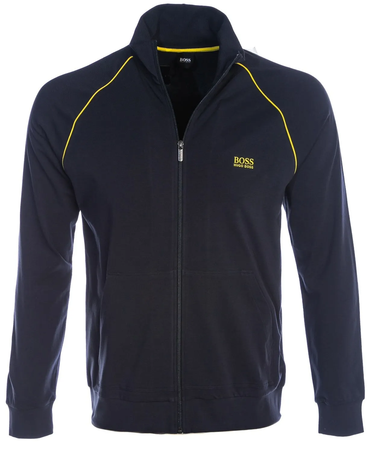 BOSS Mix & Match Jacket Z Sweat Top in Navy & Yellow