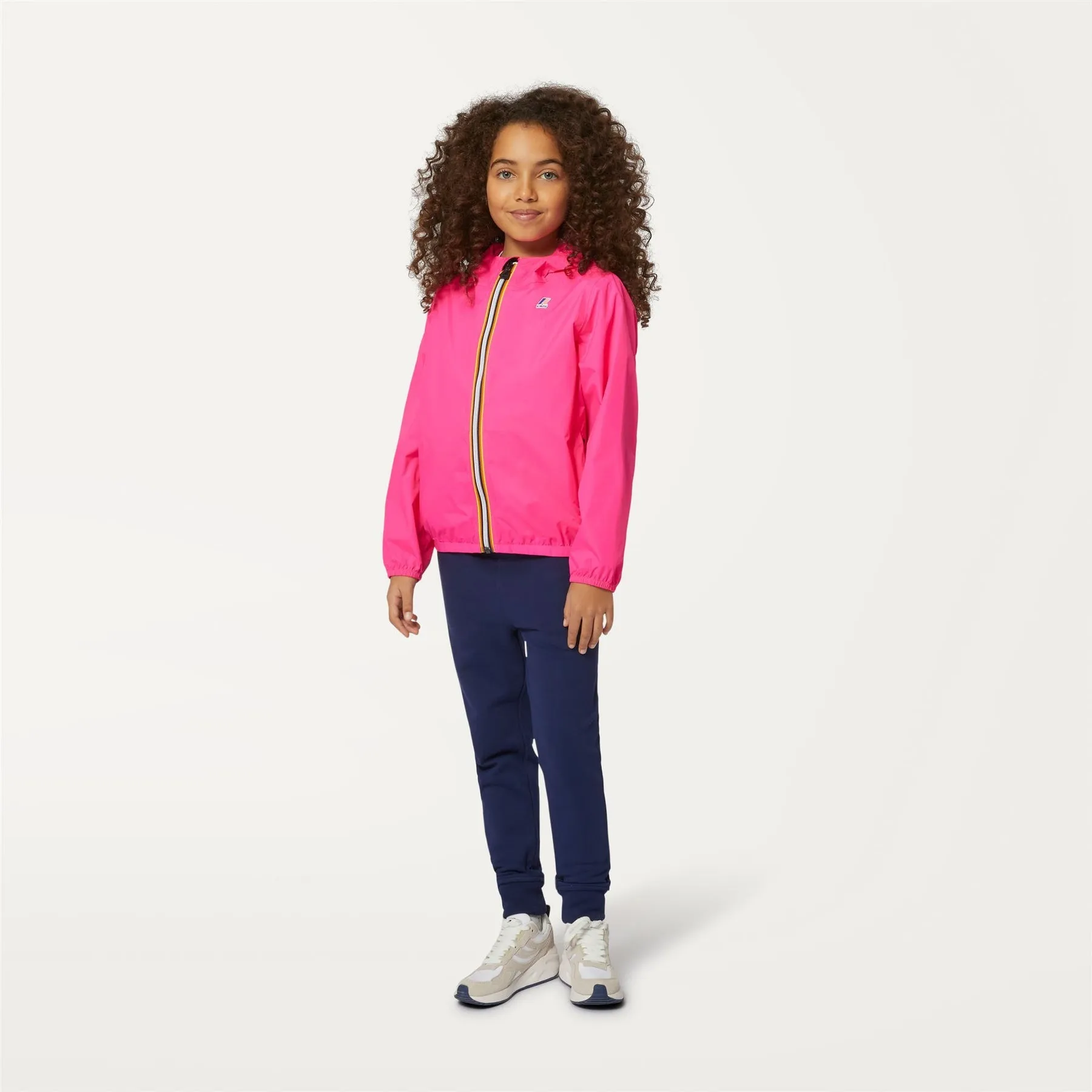 Claude - Kids Packable Full Zip Waterproof Rain Jacket in Pink Intense