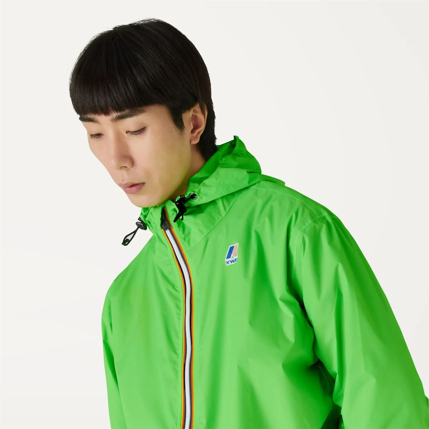 Claude - Unisex Packable Full Zip Waterproof  Rain Jacket in Green Classic