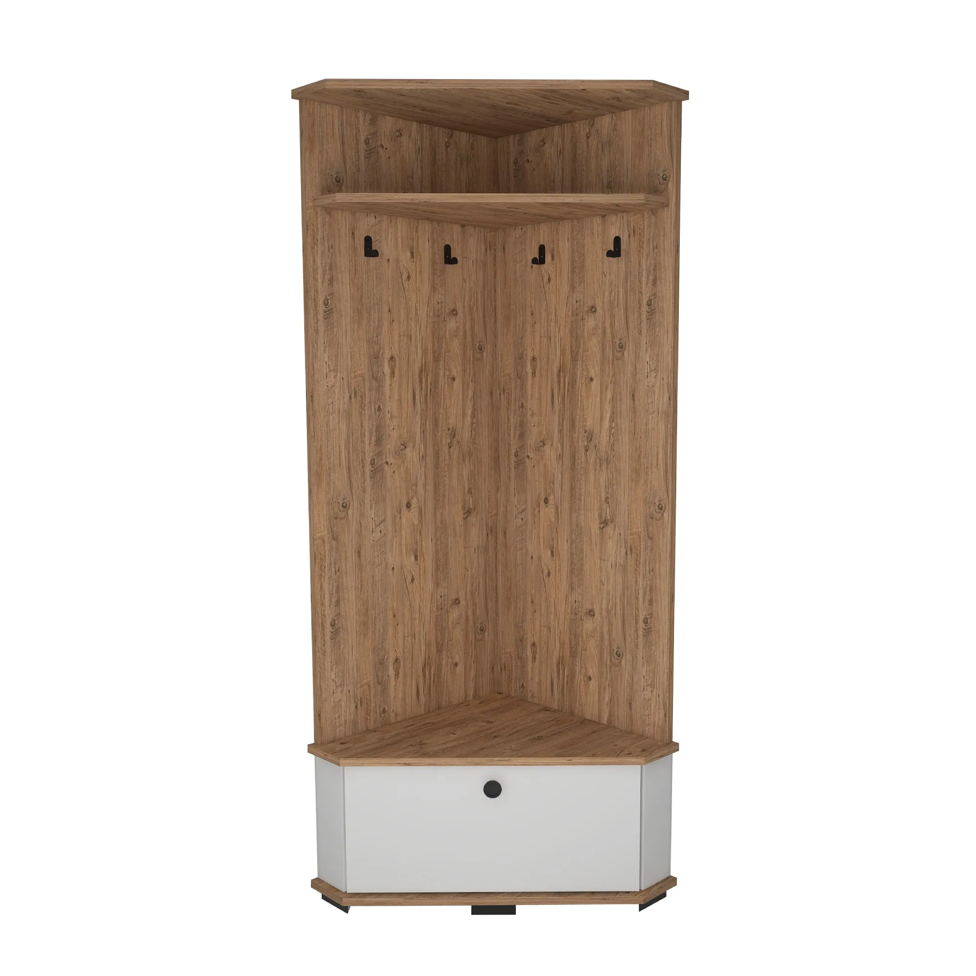 Corner Hallway Coat Rack with Cabinet Reina