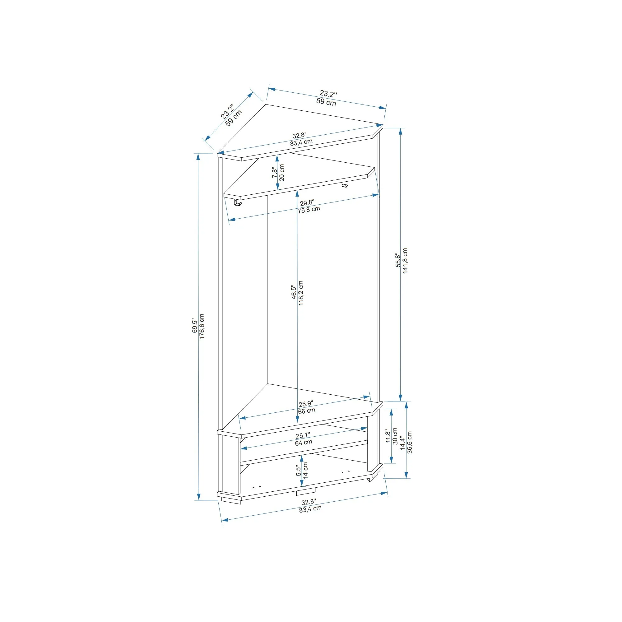 Corner Hallway Coat Rack with Cabinet Reina