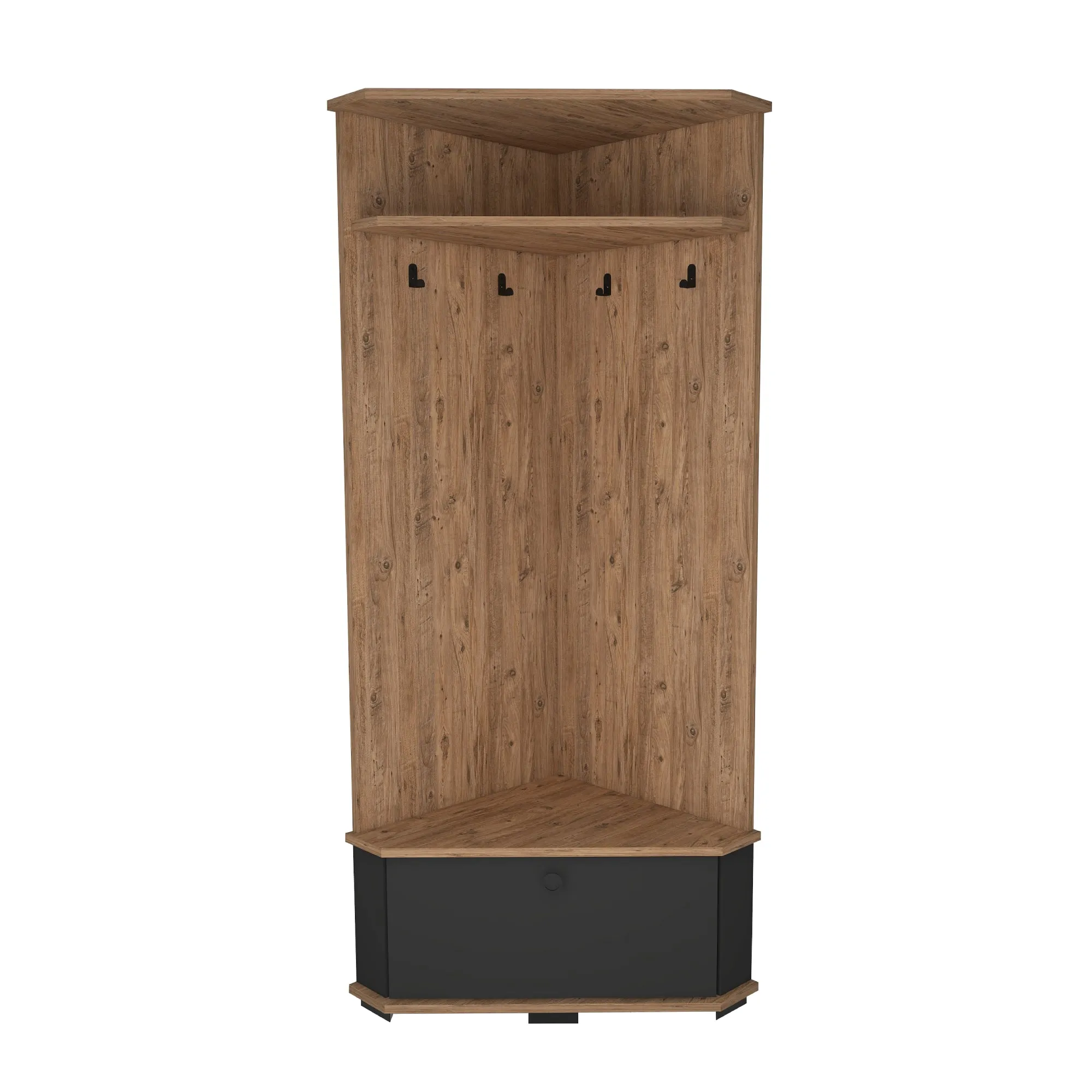 Corner Hallway Coat Rack with Cabinet Reina