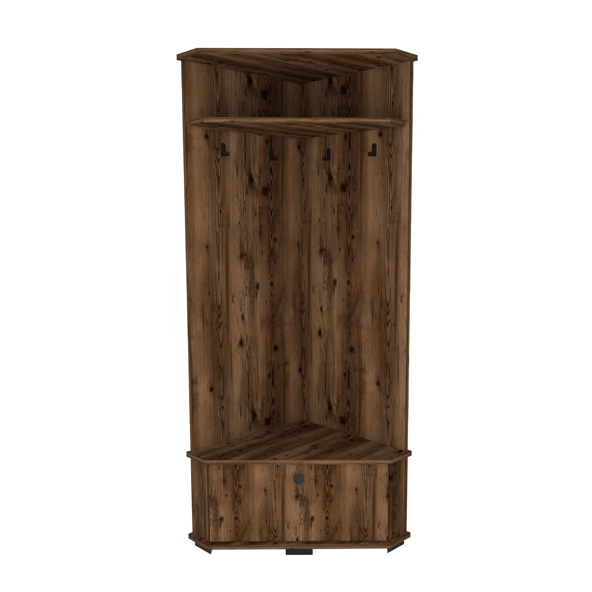 Corner Hallway Coat Rack with Cabinet Reina