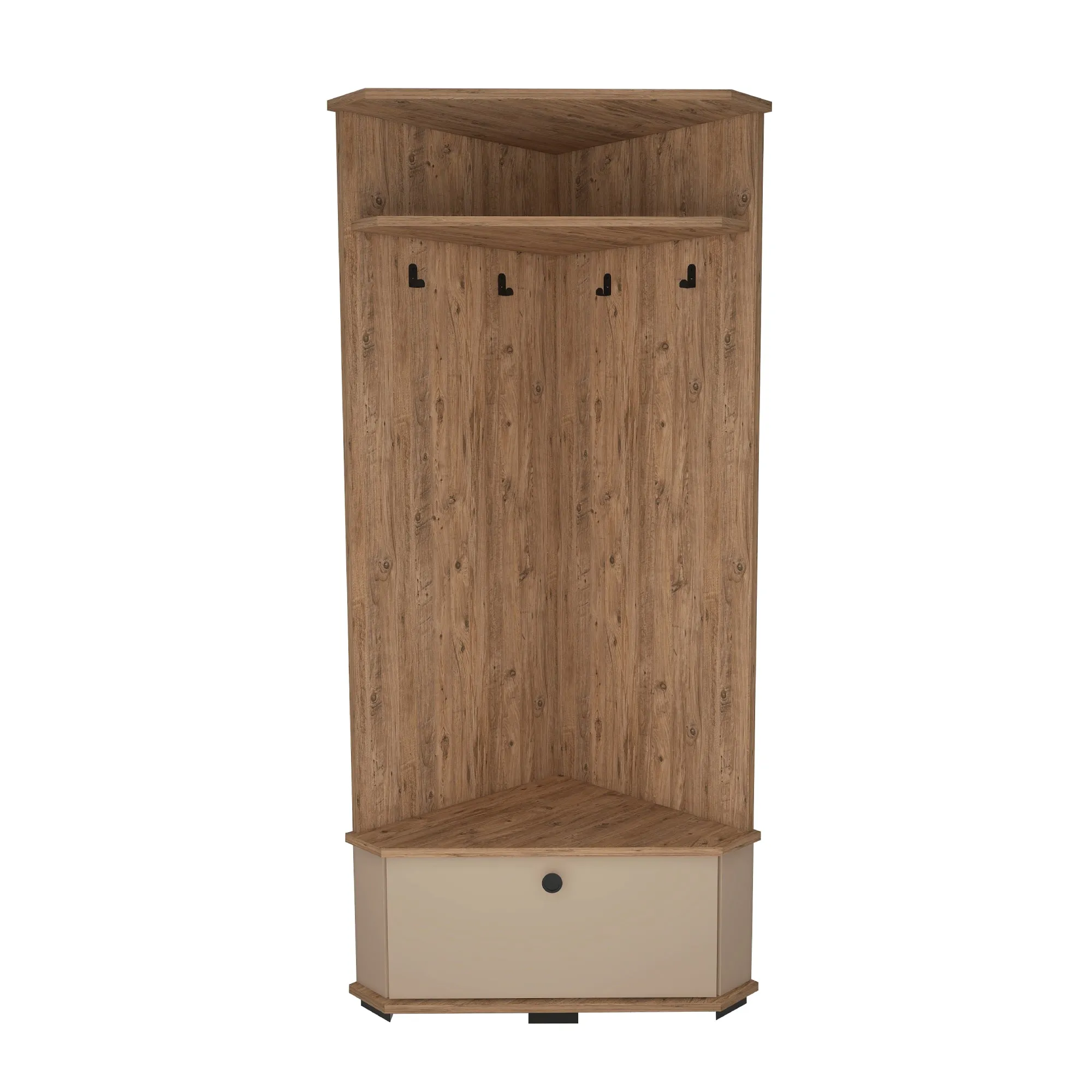 Corner Hallway Coat Rack with Cabinet Reina