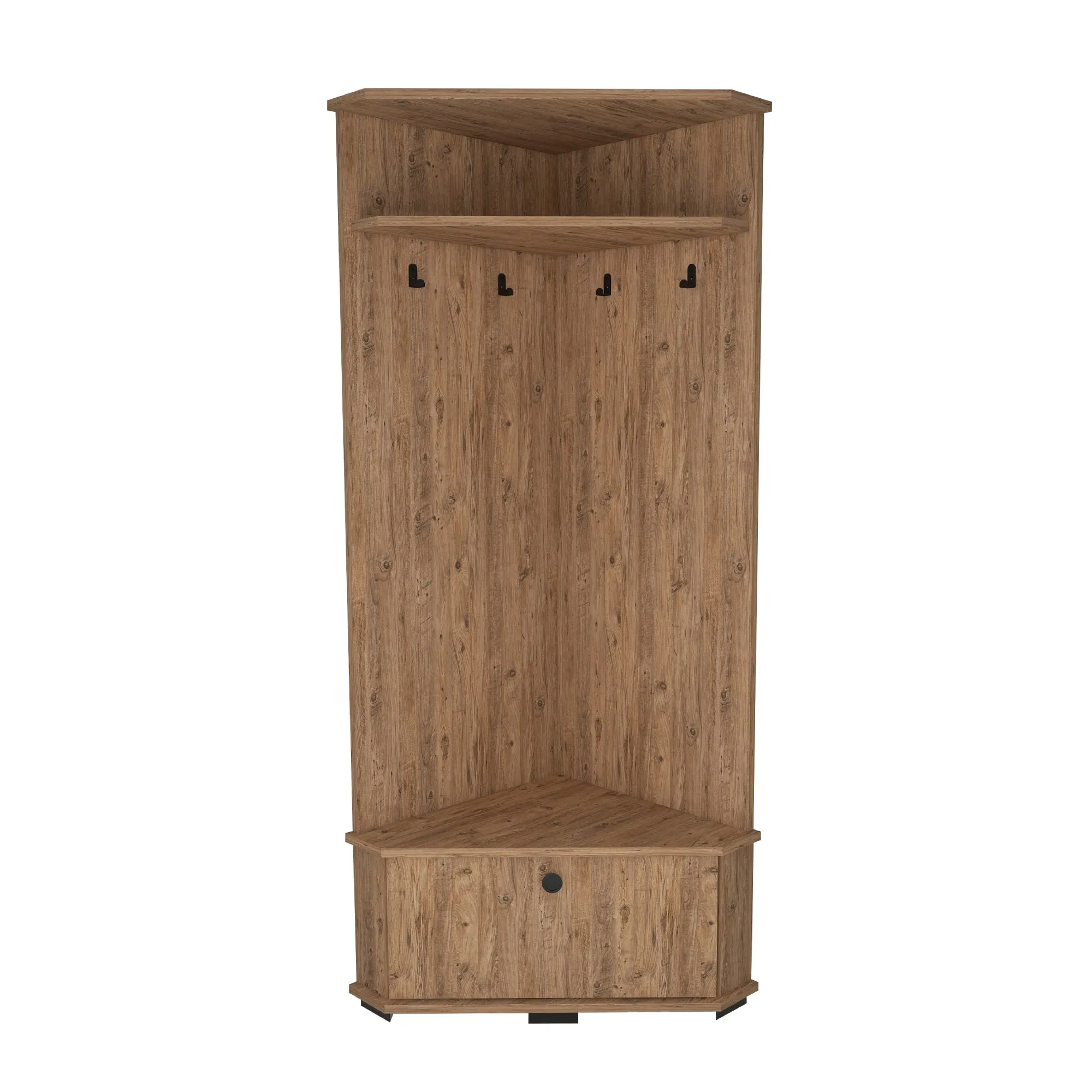 Corner Hallway Coat Rack with Cabinet Reina