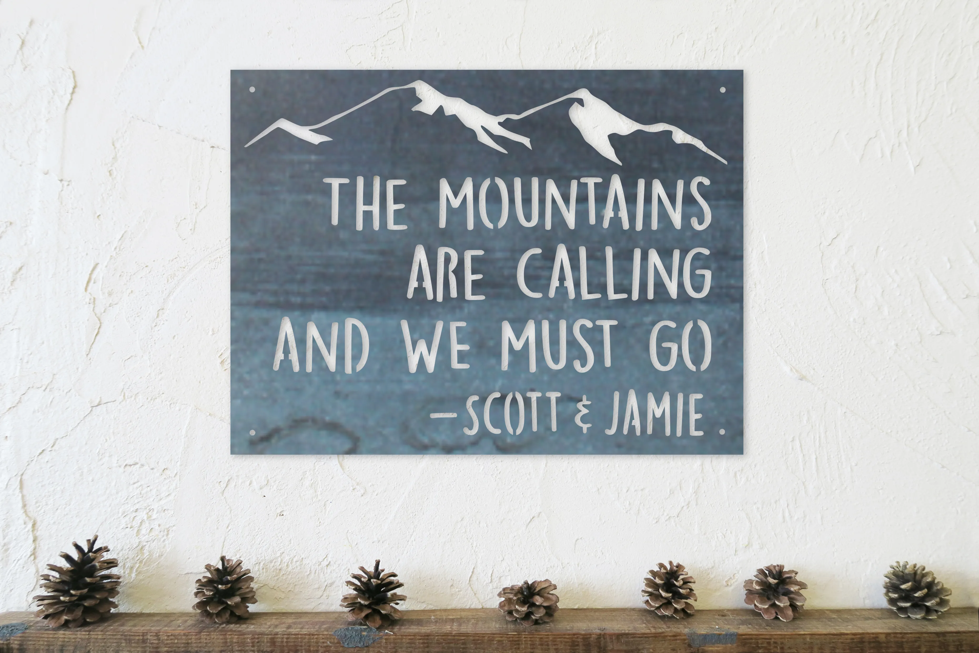 Couple's Mountain Sign - Custom Metal Wedding Sign - Outdoor Adventure Wall Art