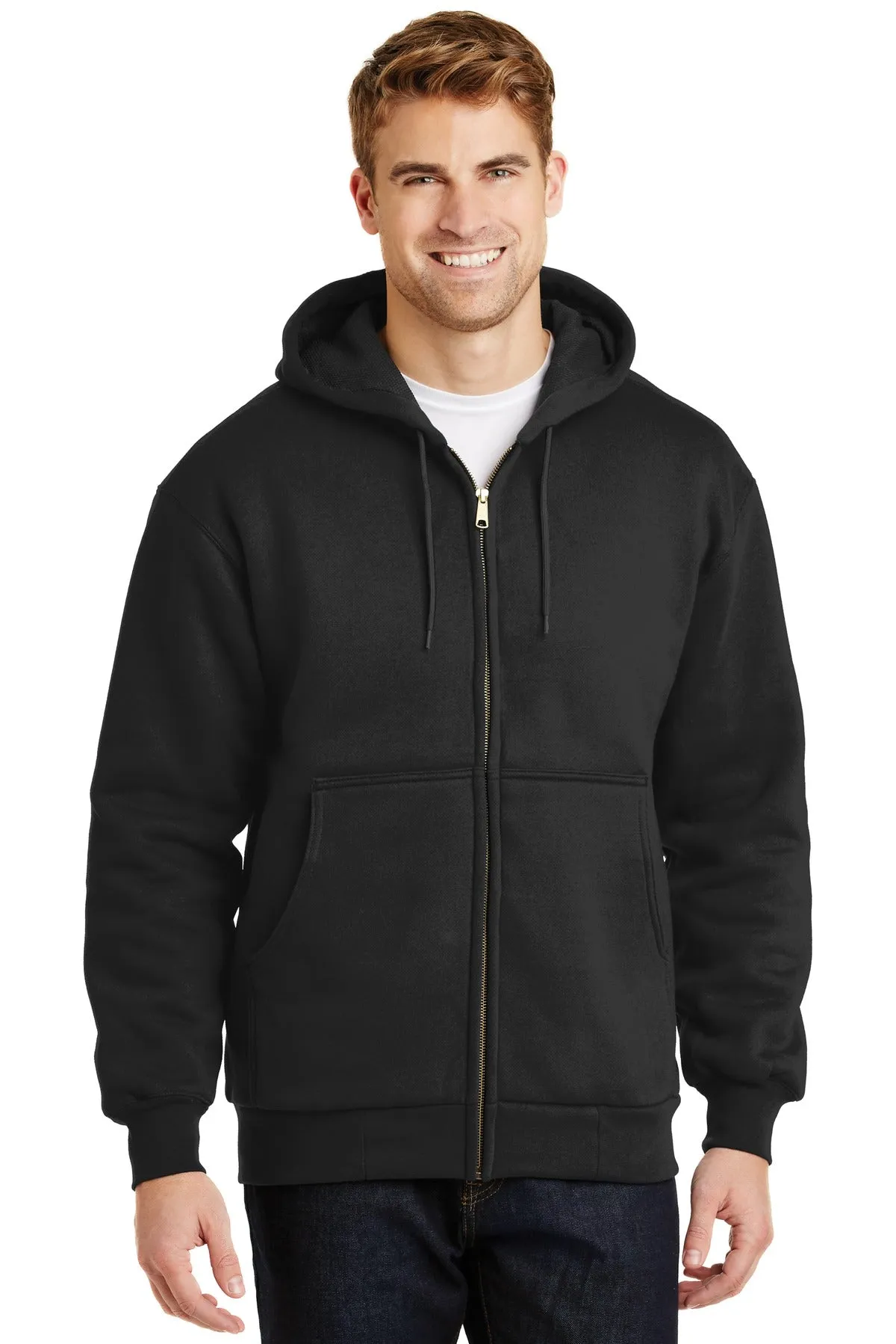 Custom Embroidered - CornerStone® - Heavyweight Full-Zip Hooded Sweatshirt with Thermal Lining.  CS620