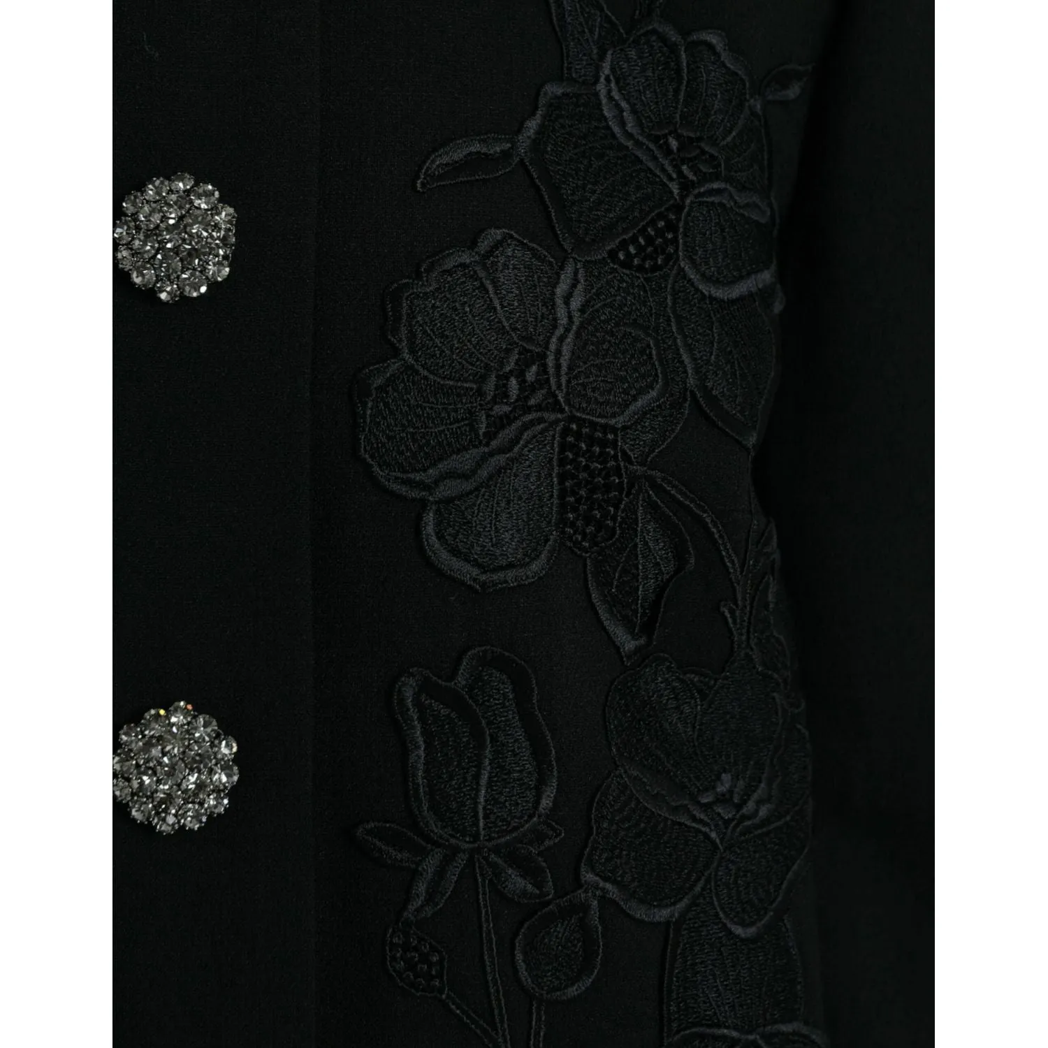 Dolce & Gabbana Elegant Floral Buttoned Wool Trench Coat