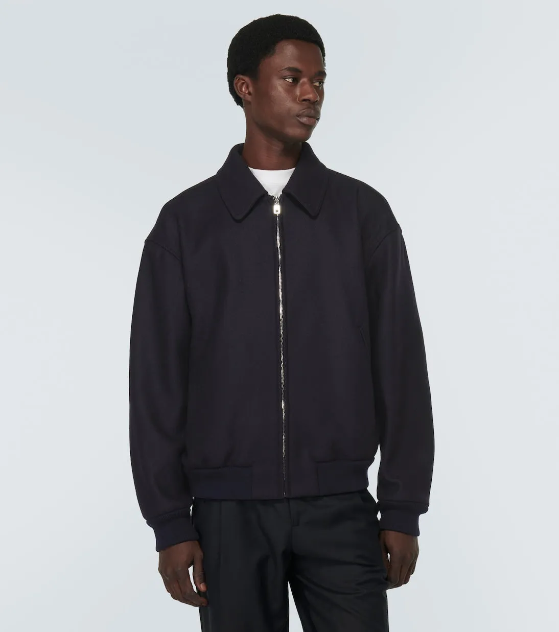 Dolce&Gabbana wool blend bomber, blue