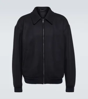 Dolce&Gabbana wool blend bomber, blue