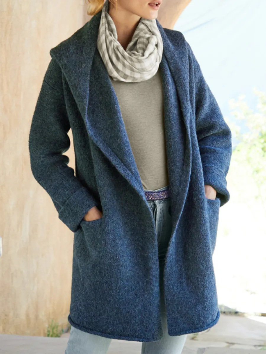 Elegant Long-Sleeved Comfortable Warm Knitted Coat