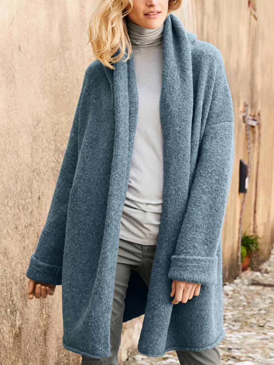 Elegant Long-Sleeved Comfortable Warm Knitted Coat