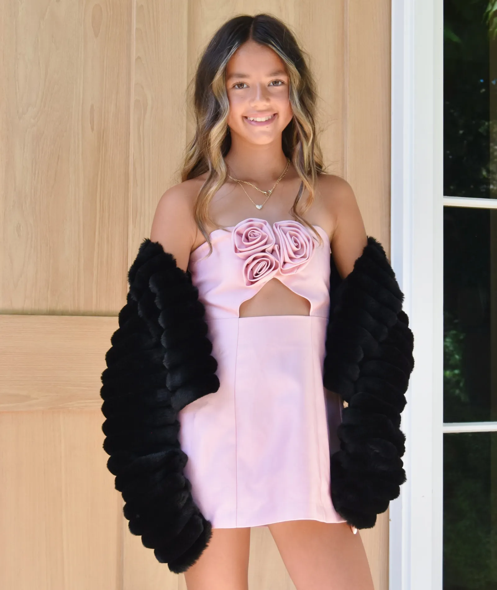 FBZ Girls Fancy Faux Fur Jacket