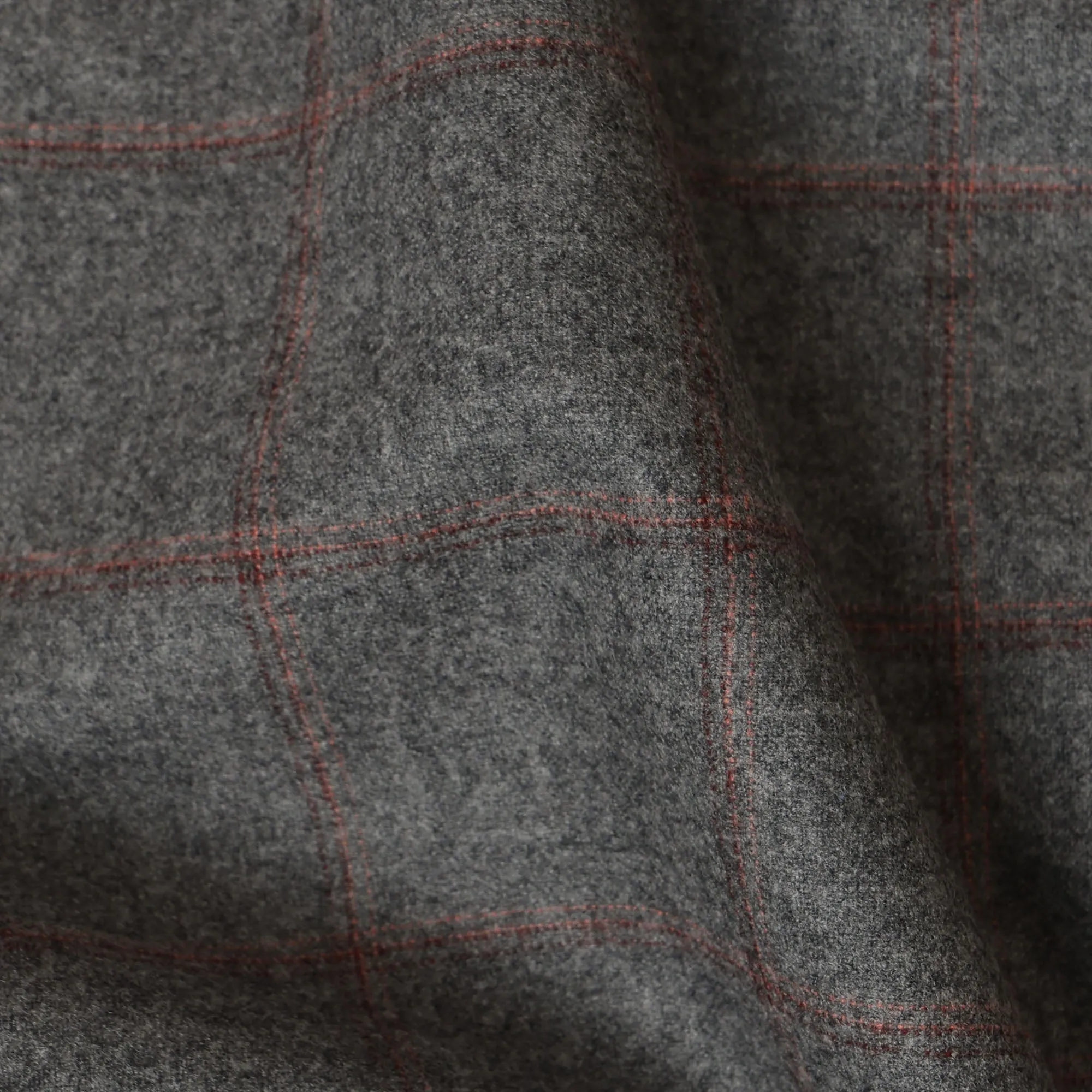 Grey Checkered Italian Blended Wool Jacketing Fabric – 3.5 Meters, 150 cm Width, Made in Italy-D20541