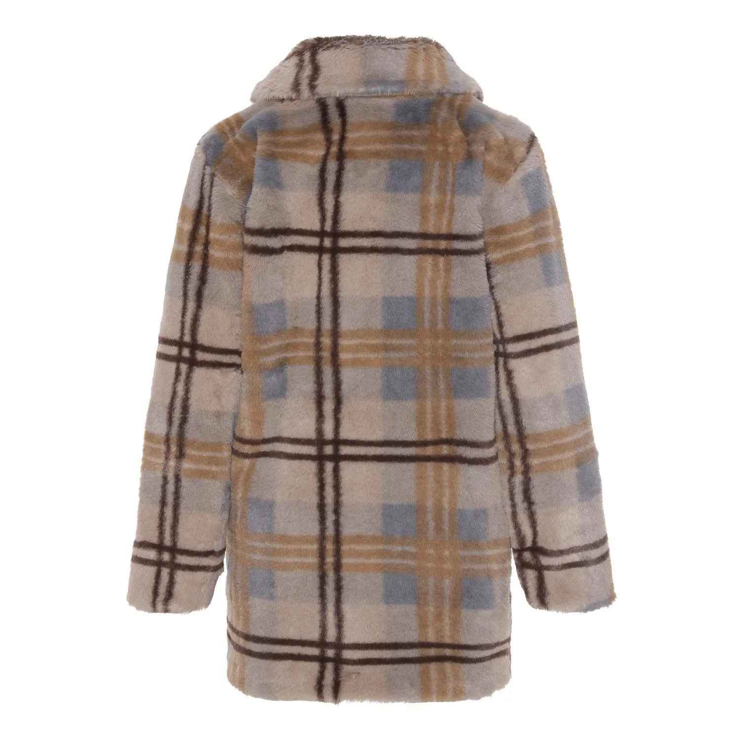 Hali Check Fur Coat | Molo