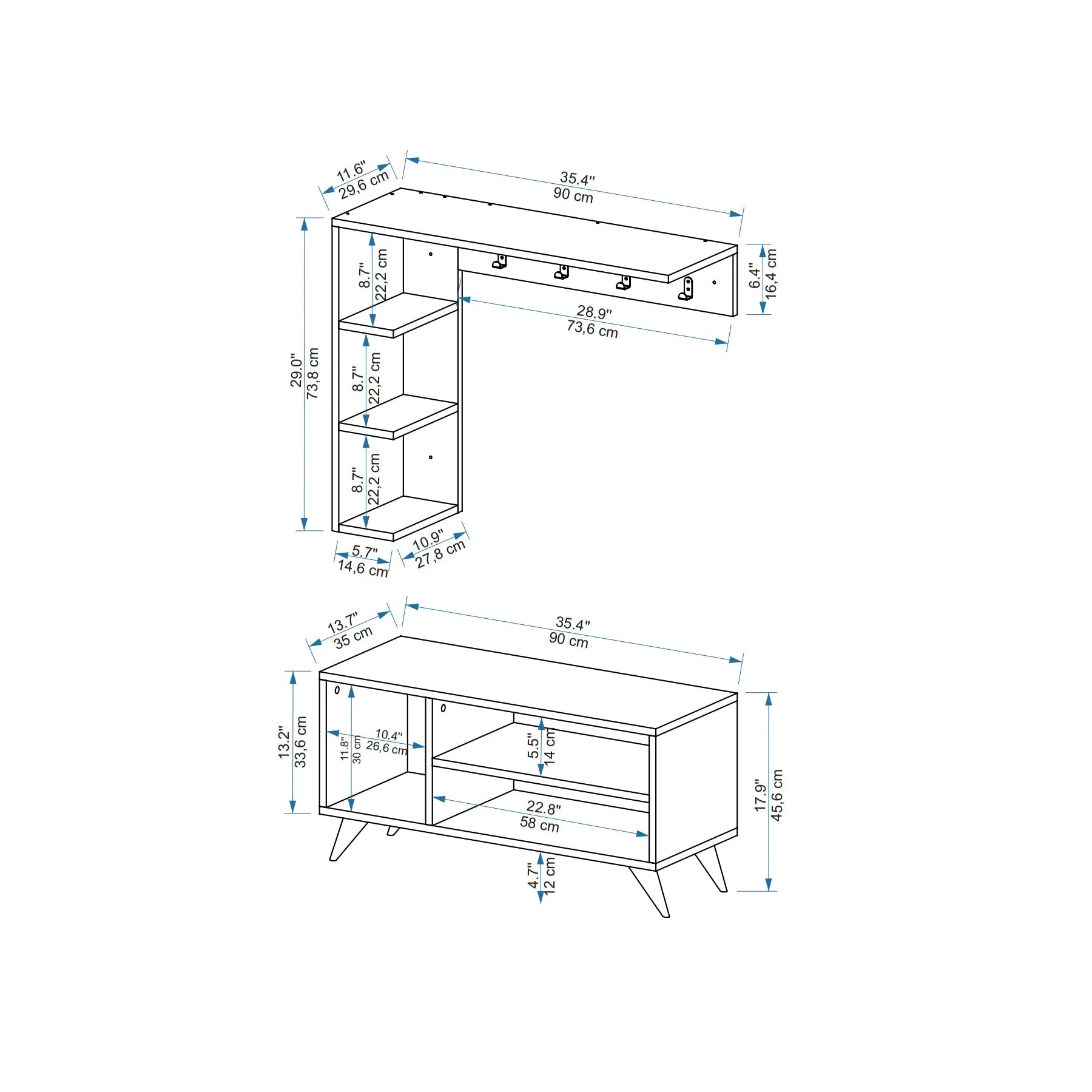 Hallway Coat Rack with Shelves Cassia