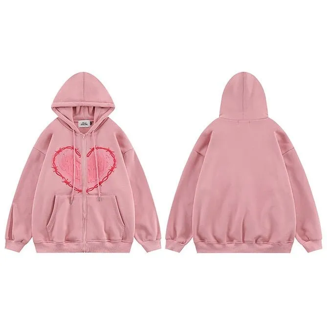 Hip Hop Heart Graphic Jacket