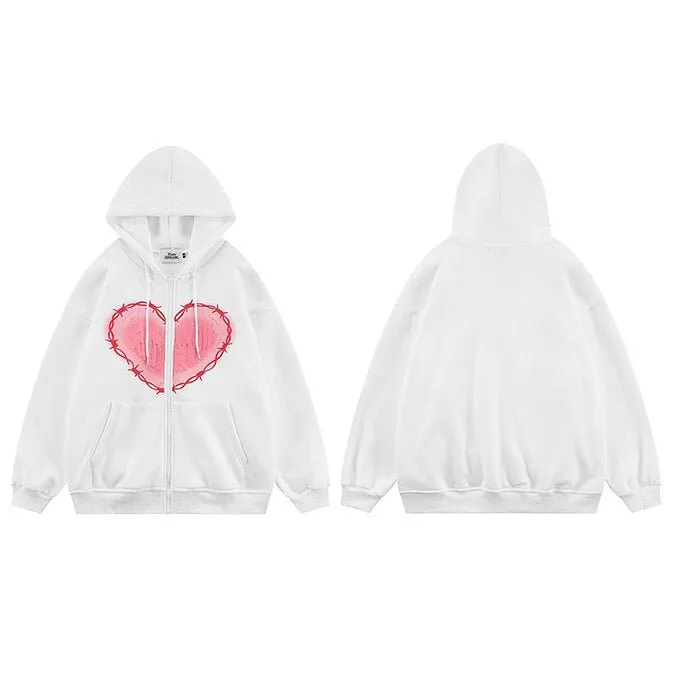 Hip Hop Heart Graphic Jacket