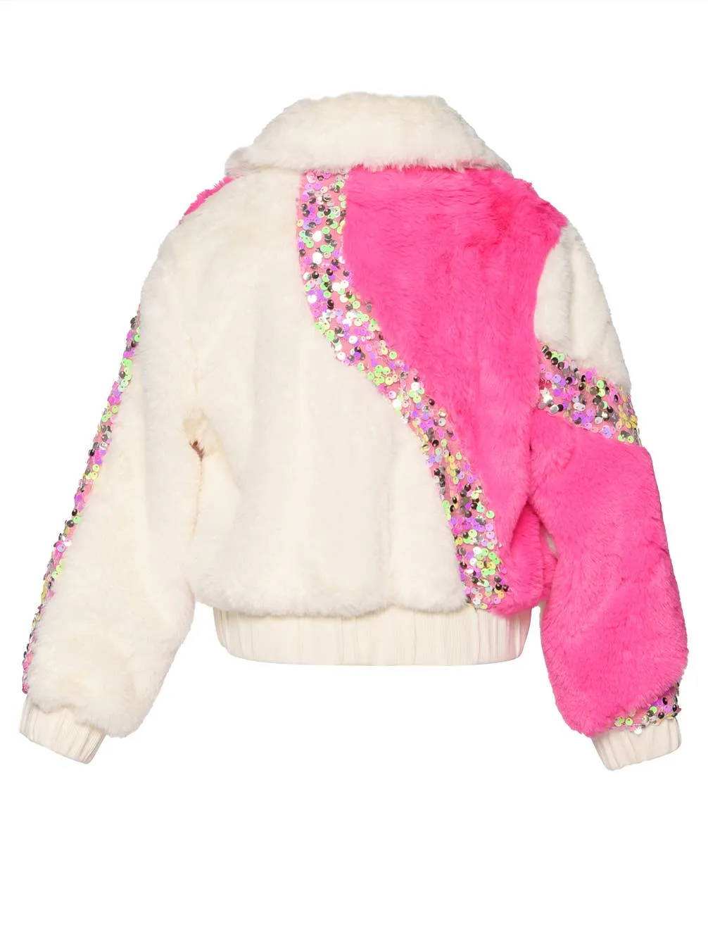 Infant l Toddler l Little l Big Girl’s Colorblock Sequin Fur Jacket