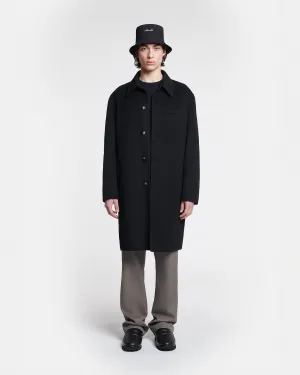 Janno - Double Wool Silk Coat - Black