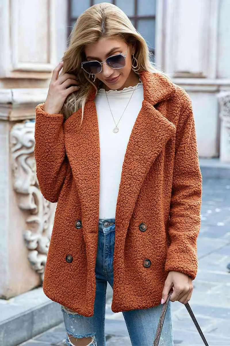 Lapel Collar Sherpa Coat