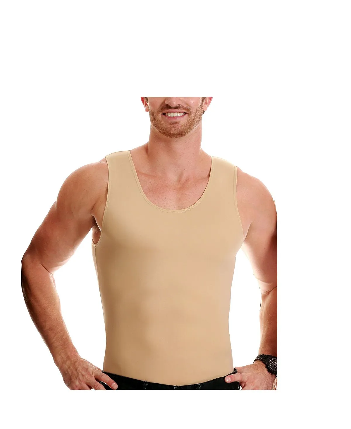 Men's big & tall insta slim tank top with compression muscles Instaslim