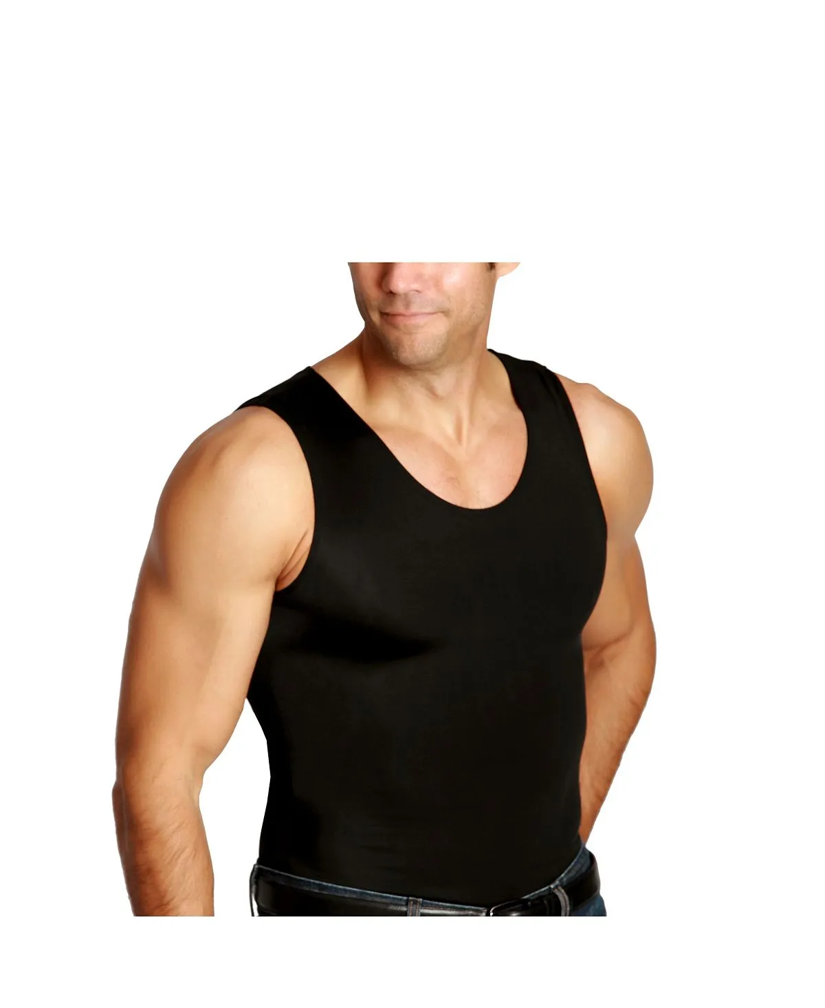 Men's big & tall insta slim tank top with compression muscles Instaslim