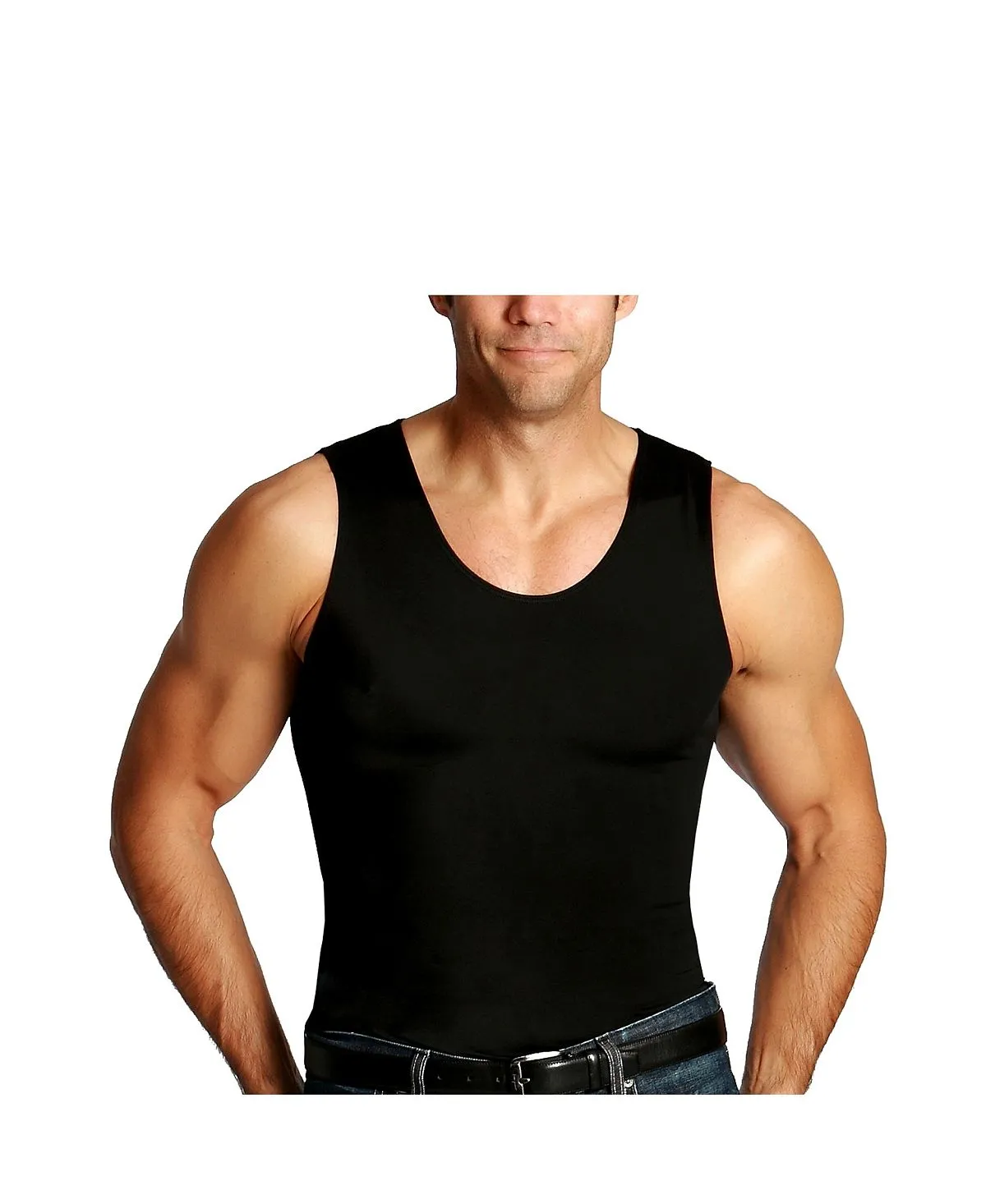 Men's big & tall insta slim tank top with compression muscles Instaslim