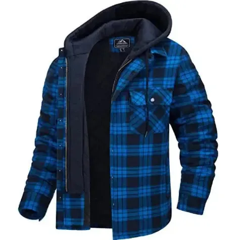 Men's Thick Padded Plaid Jacket