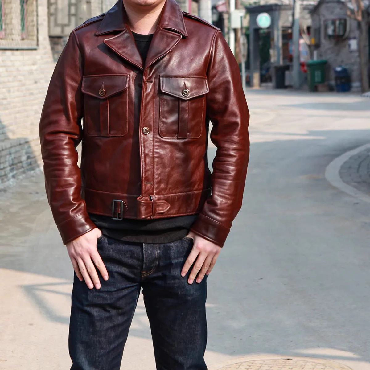 Men's Top Quality Slim Fit Classic Cow Leather Jacket