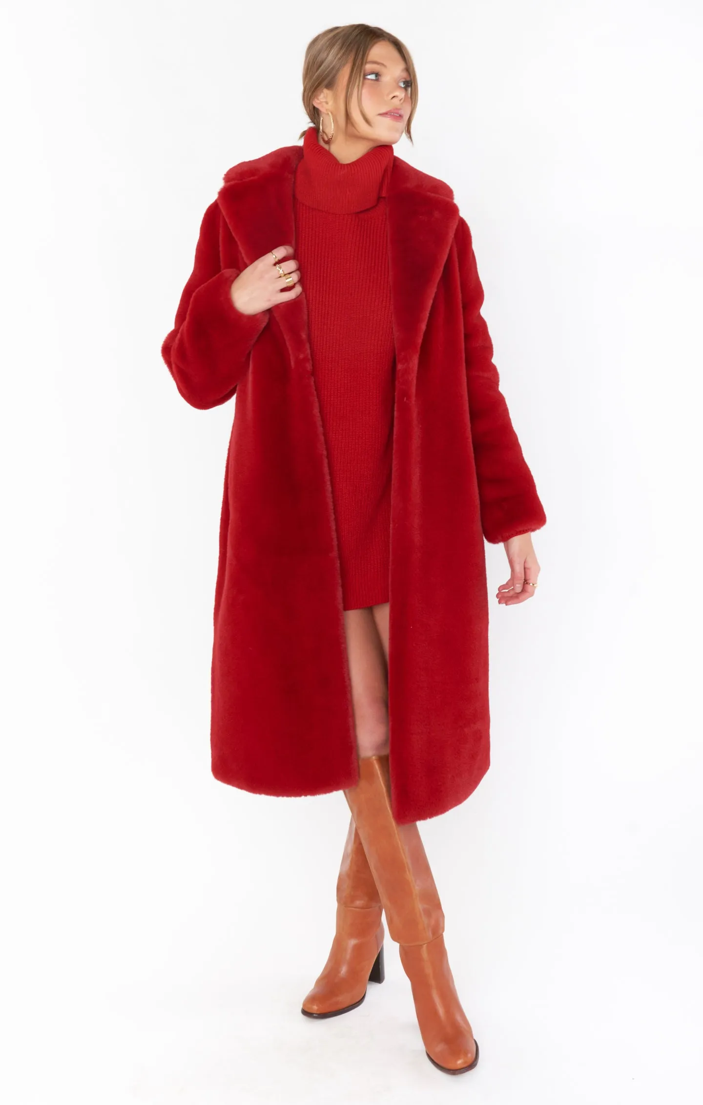 Miss Tiffy Fur Jacket ~ Red Faux Fur