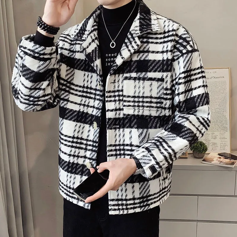 Monochrome Gingham Big Pocket Thick Jacket