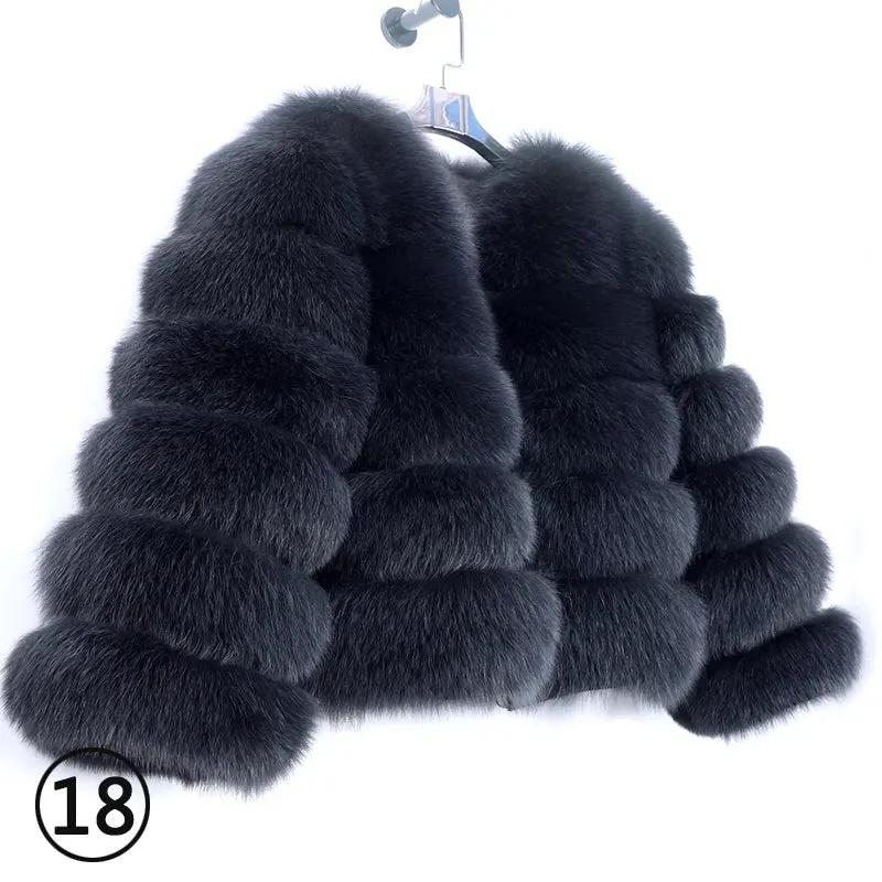 Natural Real Fox Fur Coat Women Winter Warm Luxury Fur Jacket Detachable Long Sleeves Female Vest Furry Coats