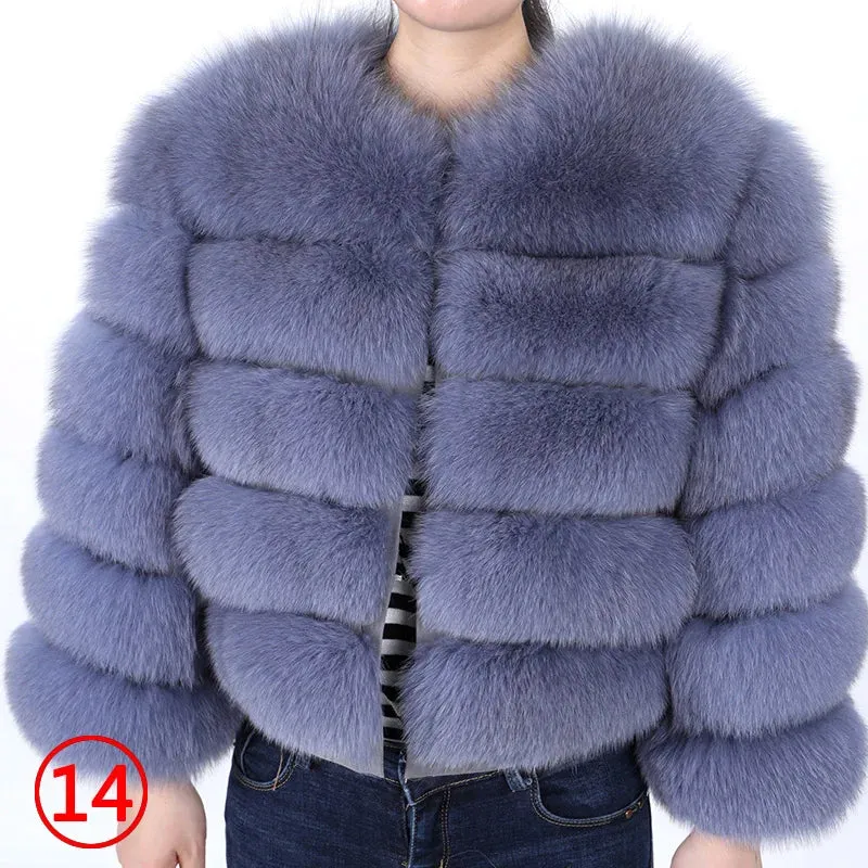 Natural Real Fox Fur Coat Women Winter Warm Luxury Fur Jacket Detachable Long Sleeves Female Vest Furry Coats