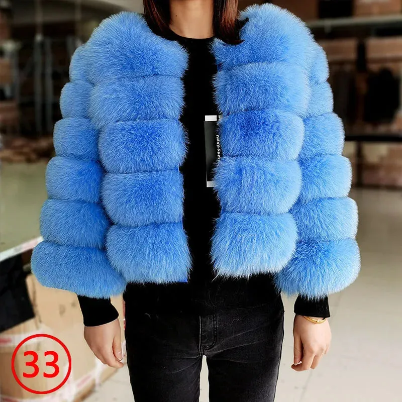 Natural Real Fox Fur Coat Women Winter Warm Luxury Fur Jacket Detachable Long Sleeves Female Vest Furry Coats