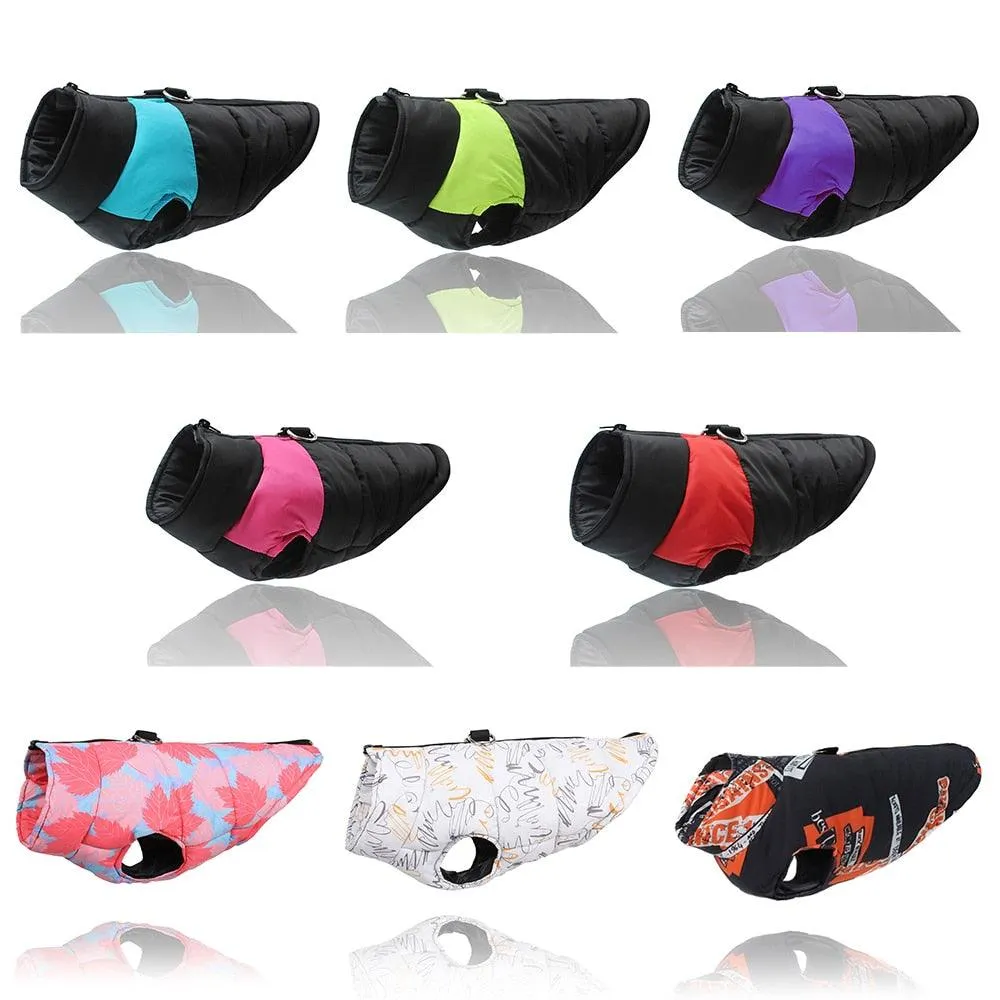 Padded Waterproof Pet Zipper Jacket For Dogs