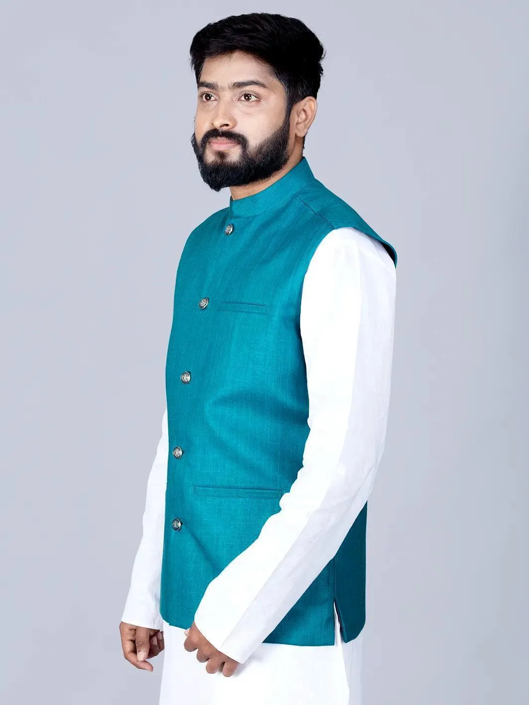 Pien Green Handwoven Cotton Modi Jacket