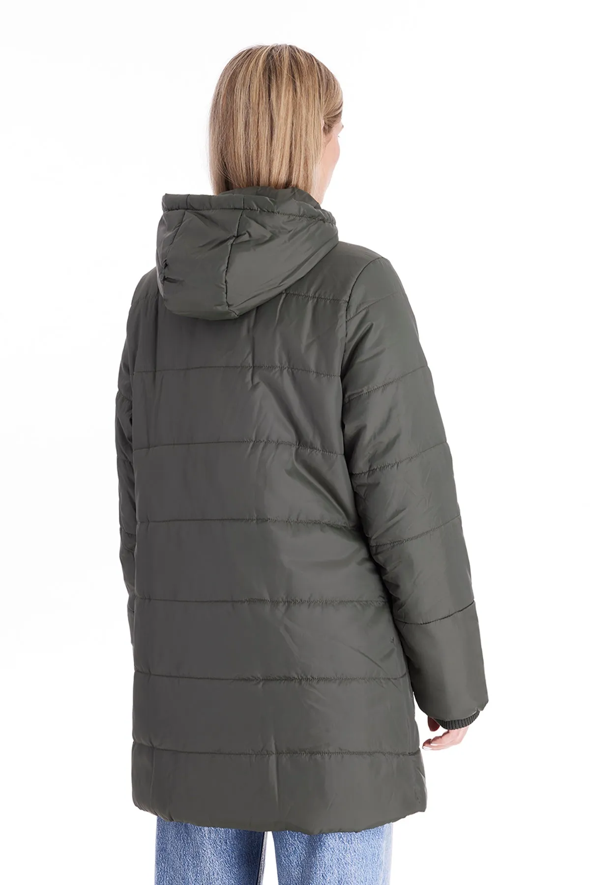 Quilted Hybrid Puffer Coat