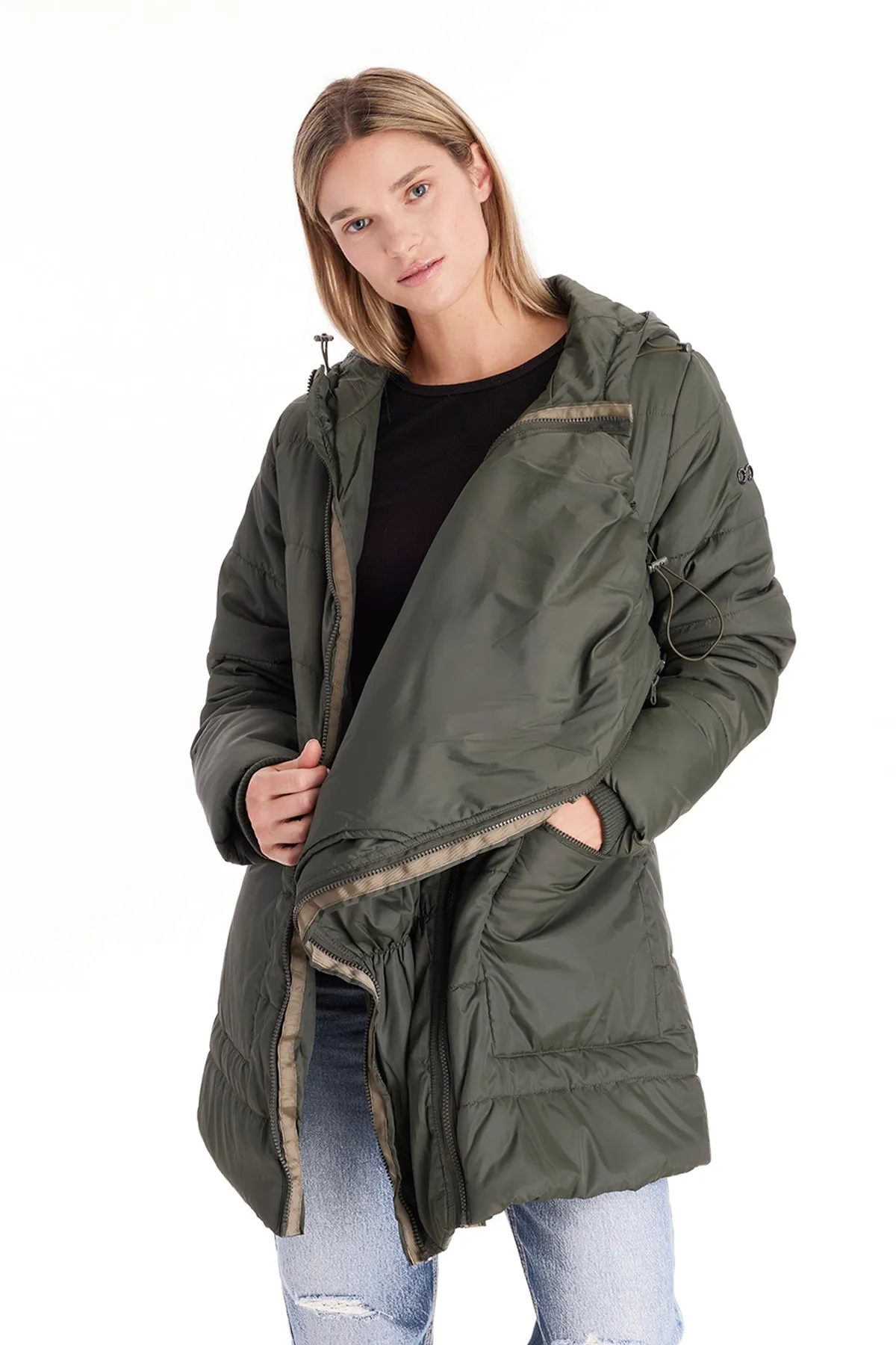 Quilted Hybrid Puffer Coat